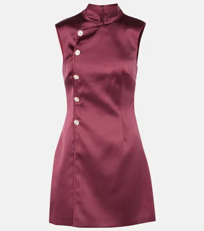 Self-portrait Satin Minidress In Red