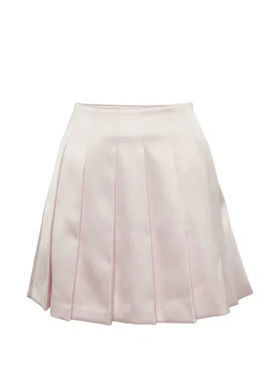Pre-owned Self-portrait Satin Pleats Mini Skirt In Pink
