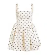 Self-portrait Pleated Polka-dot Duchesse-satin Mini Dress In Ivory