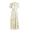 Self-portrait Satin Bow Print Midi Dress In Ivory