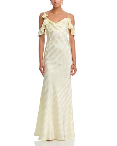 Self-portrait Satin Striped Maxi Dress In Multi