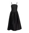 Self-portrait Satin Taffeta Midi Dress In Black