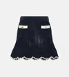 Self-portrait Crochet Mini Skirt In Blue