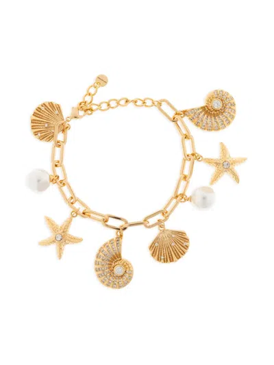 Self-portrait Sea Life-charm Bracelet In Gold