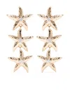 Self-portrait Rhinestone-embellished Earrings In Gold