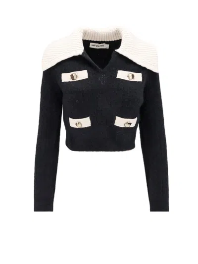 Self-portrait Embellished Alpaca-blend Sweater In Black