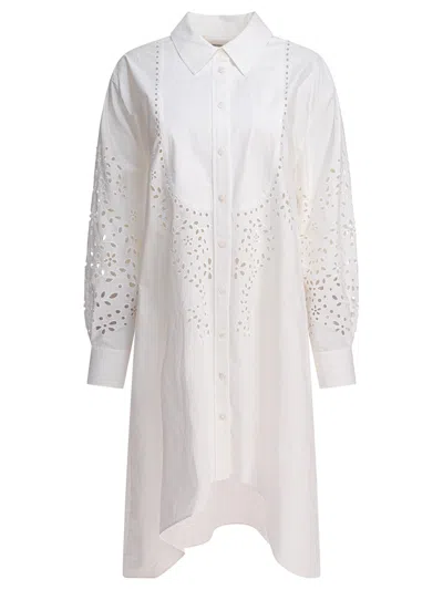 Self-portrait Cotton Embroidered Shirt Dress
