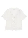 Self-portrait Self Portrait Cream Linen Embroidered Shirt