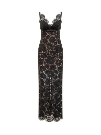 Self-portrait Long Lace Dress Black