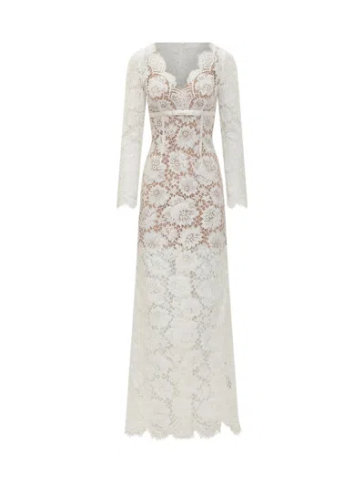 Self-portrait Long Lace Dress In White