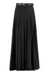 Self-portrait Self Portrait Pleated Belted Skirt In Black