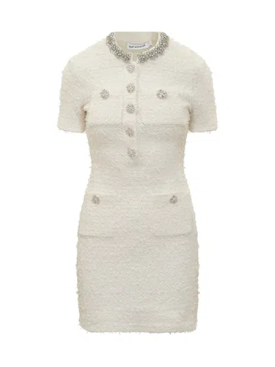 SELF-PORTRAIT SELF-PORTRAIT SELF-PORTRAIT SHORT IVORY BOUCLÉ DRESS