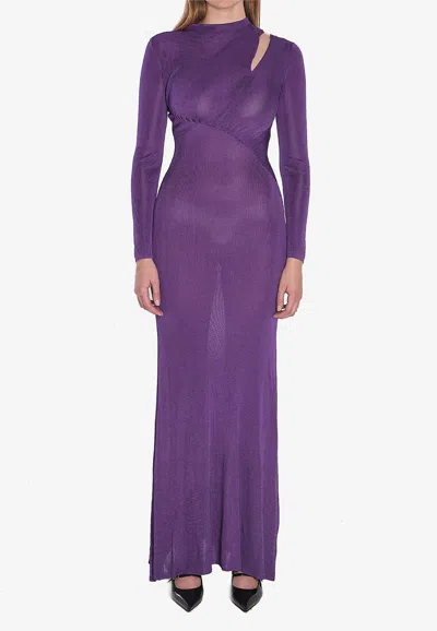 SELF-PORTRAIT SEMI-SHEER CUT-OUT MAXI DRESS