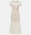 Self-portrait Cream Tulle Lace Midi Dress In White