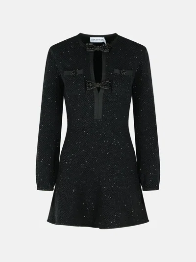 Self-portrait 'sequin' Black Cotton Blend Dress