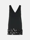 Self-portrait 'sequin' Black Polyester Dress In Black