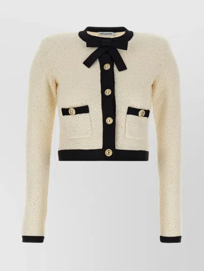 SELF-PORTRAIT SEQUIN BOW KNIT CARDIGAN