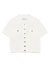 Self-portrait Ribbed Knit Cropped Polo Top