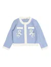 Self-portrait Sequin-embellished Cardigan In Blue