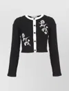 Self-portrait Sequin Embellished Floral Blazer In Black