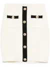 Self-portrait Sequin-embellished Knitted Mini Skirt In White