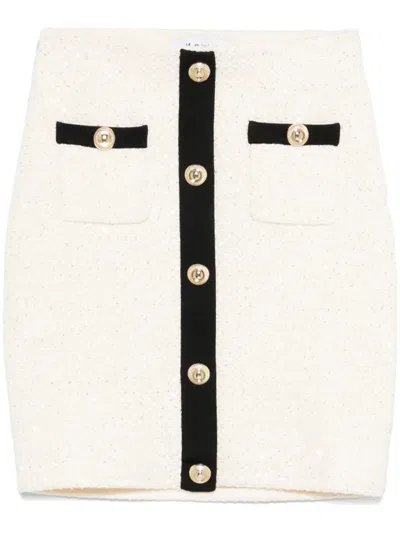 Self-portrait Sequin-embellished Knitted Mini Skirt In Multicolor