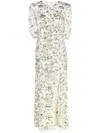 Self-portrait Sequin-embellished Maxi Dress In Neutrals
