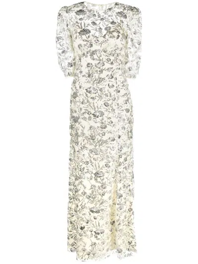Self-portrait Sequin-embellished Maxi Dress In Champagne