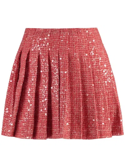 Self-portrait Pleated Skirt In Red