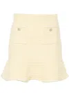 Self-portrait Self Portrait "knitted Mini Skirt With Jewel Buttons In Yellow