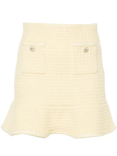 SELF-PORTRAIT SEQUIN-EMBELLISHED PEPLUM SKIRT