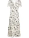 Self-portrait Sequin-embellished Tulle Midi Dress In Neutrals