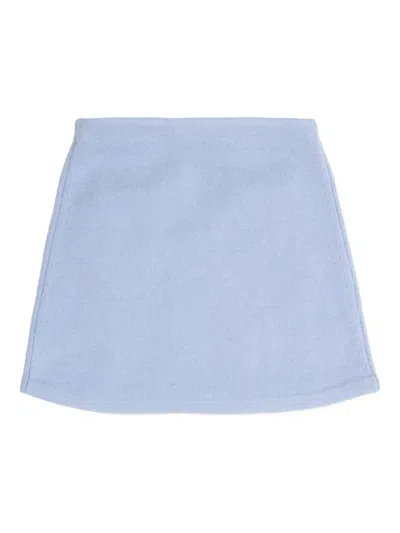 Self-portrait Sequin-embellished Wool Skirt In Blue