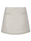 Self-portrait Cream Boucle Pearl Trim Mini Skirt