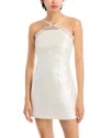 Self-portrait Bow-detail Sequined Minidress In Cream