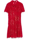 Self-portrait Sequin Lace Mini Dress In Red