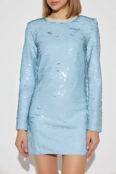 Self-portrait Sequin Mini Dress In Blue