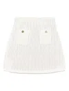 Self-portrait Sequined Crocheted Cotton And Cashmere-blend Mini Skirt In White