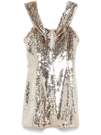 SELF-PORTRAIT SEQUIN OFF-SHOULDER MINI DRESS