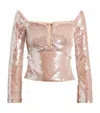 SELF-PORTRAIT SEQUIN OFF-THE-SHOULDER TOP
