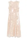 Self-portrait Sequin Pearl-trim Midi Dress In 中性色