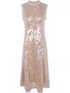 Self-portrait Sequin Pearl-trim Midi Dress In Beige
