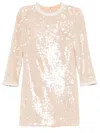 Self-portrait Sequin Pearl-trim Mini Dress In Neutral