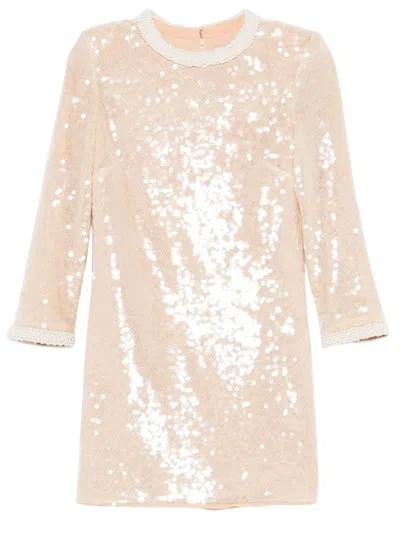 Self-portrait Sequin Pearl-trim Mini Dress