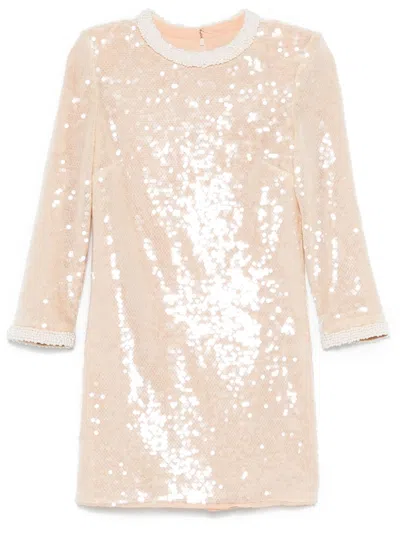 SELF-PORTRAIT SEQUIN PEARL-TRIM MINI DRESS