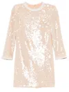 Self-portrait Sequin Pearl-trim Mini Dress In Neutral