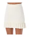 Self-portrait Sequin Textured Knit Mini Skirt In White