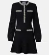 Self-portrait Chic Sequin Knit Mini Dress With Shoulder Pads In Black