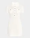Self-portrait Mini Abito Polo In Crochet Bianco  Donna In Neutral