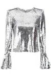 SELF-PORTRAIT SEQUINED CROPPED TOP FOR WOMEN
